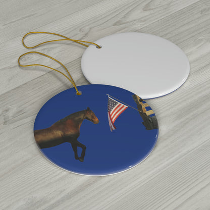 Pure Country, Salute the Flag  Quarter Horse    Ceramic Ornament,