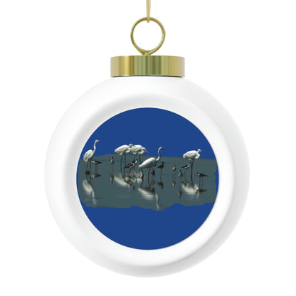 Egret and Black-necked Stilts       Christmas Ball Ornament