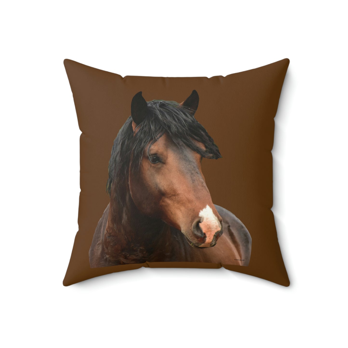 The Challenger, Wild Stallion   Spun Polyester Square Pillow