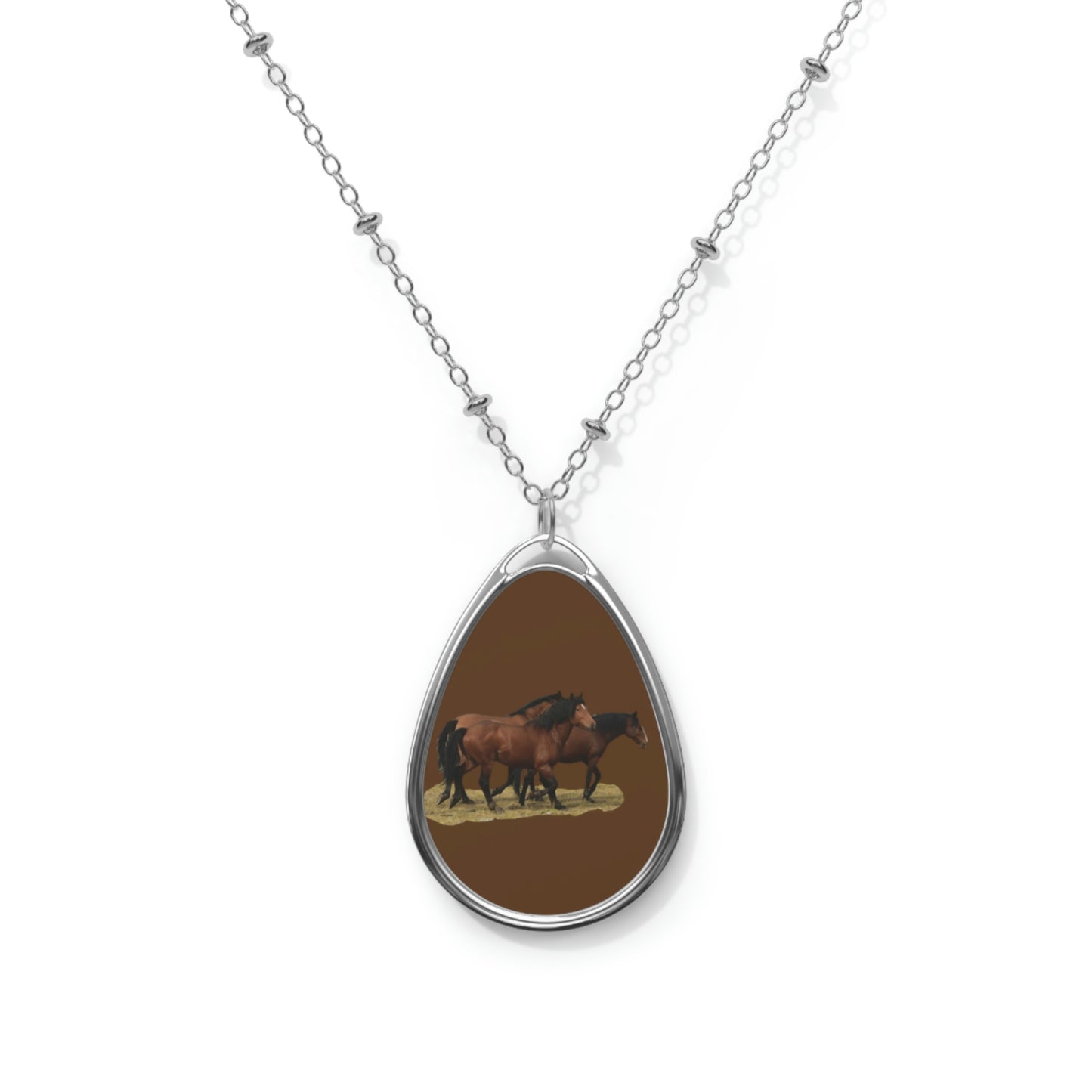 The Wild Bunch. Young Stallion and Mares.  Oval Necklace