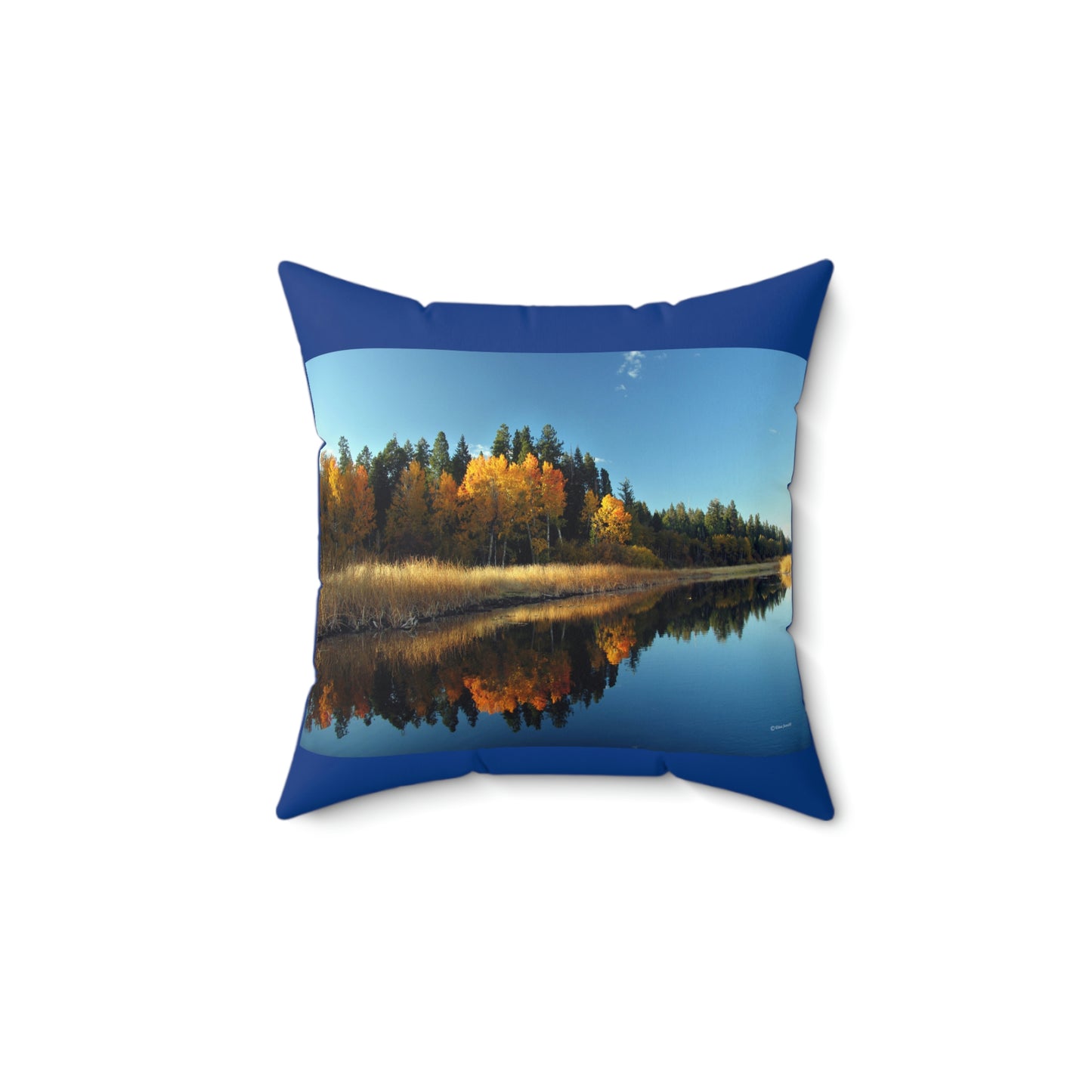 Rocky Point, Klamath Lake, Klamath Falls, Or.      Spun Polyester Square Pillow