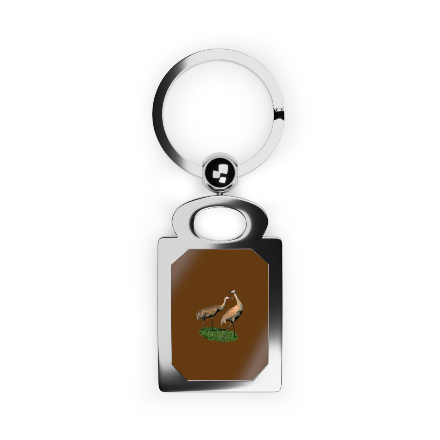 Sandhill Crane Pair Rectangle Photo Keyring