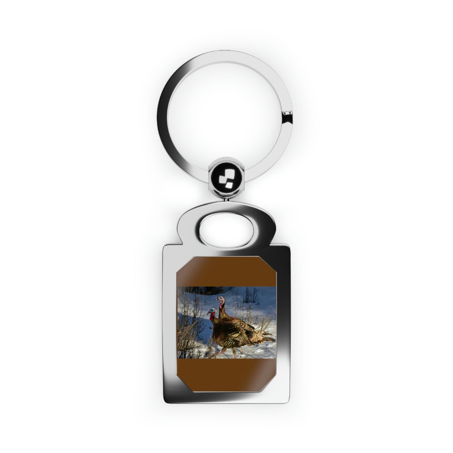 Wild Tom Turkeys Rectangle Photo Keyring