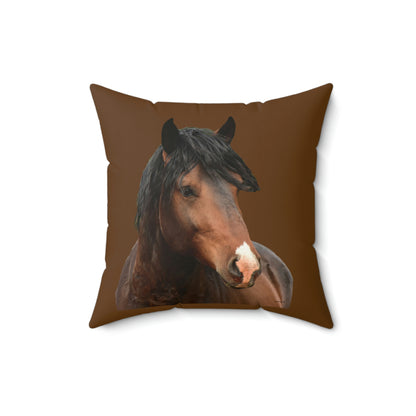 The Challenger, Wild Stallion   Spun Polyester Square Pillow