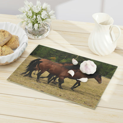 The Wild Bunch. Young Stallion and Mares.   Cutting Board