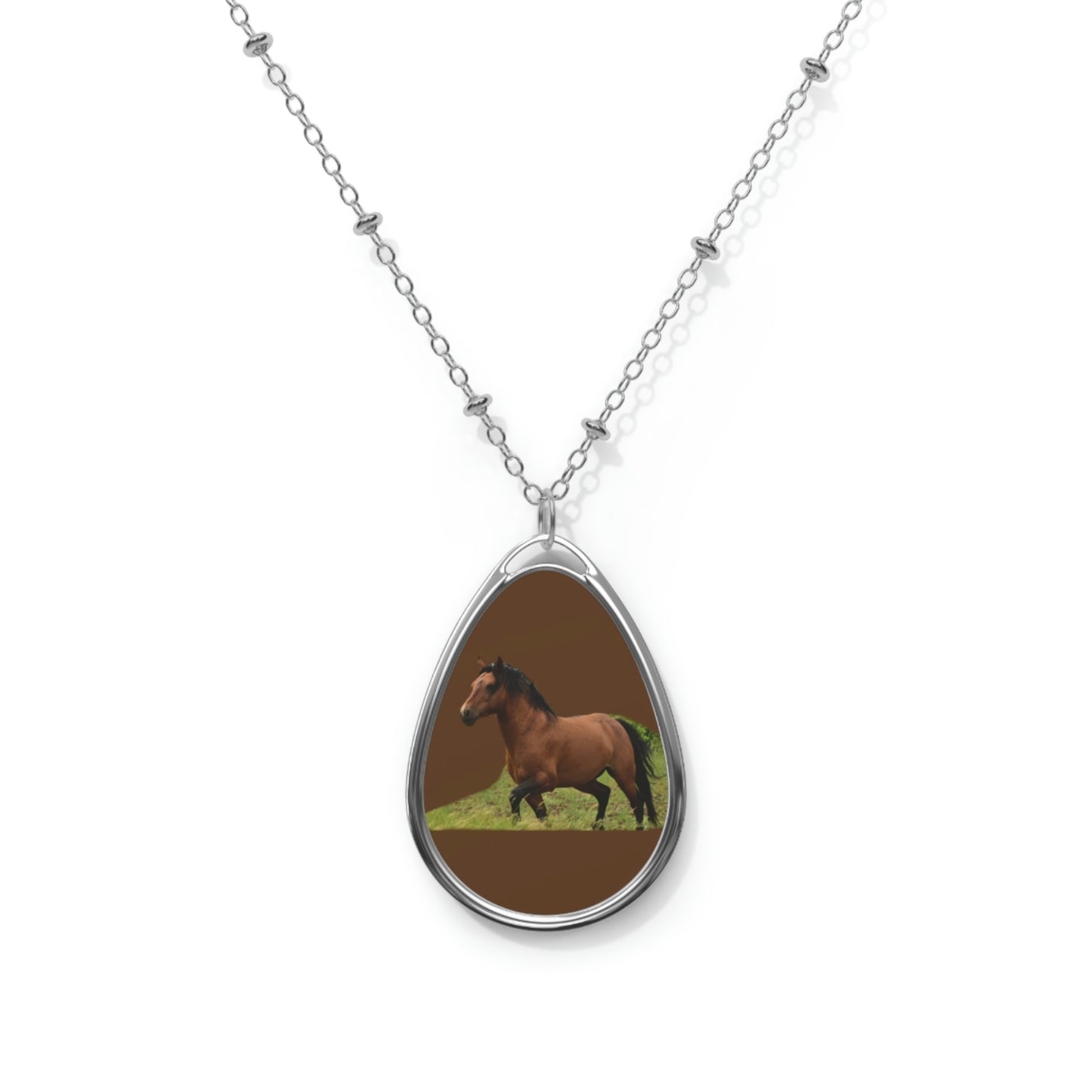 Protector,  Wild Stallion   Oval Necklace