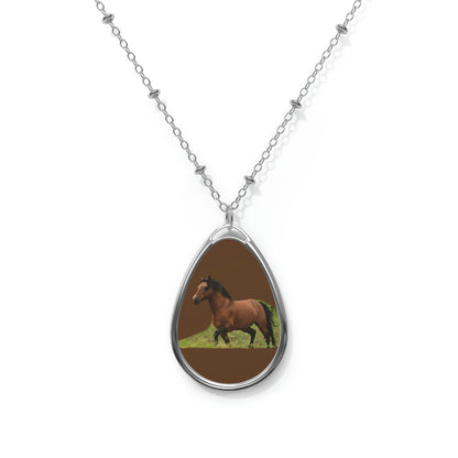 Protector,  Wild Stallion   Oval Necklace