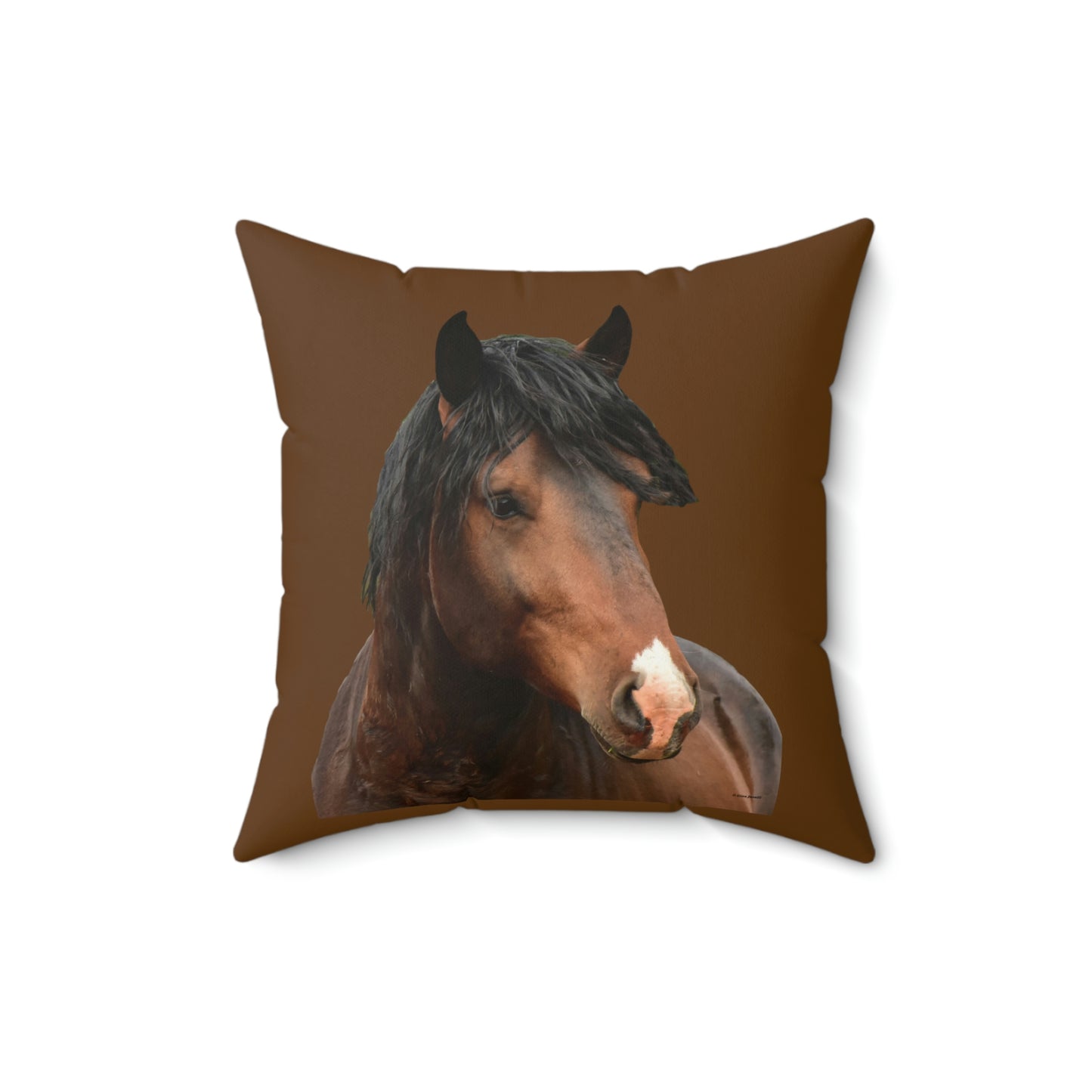 The Challenger, Wild Stallion   Spun Polyester Square Pillow