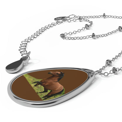 Protector,  Wild Stallion   Oval Necklace