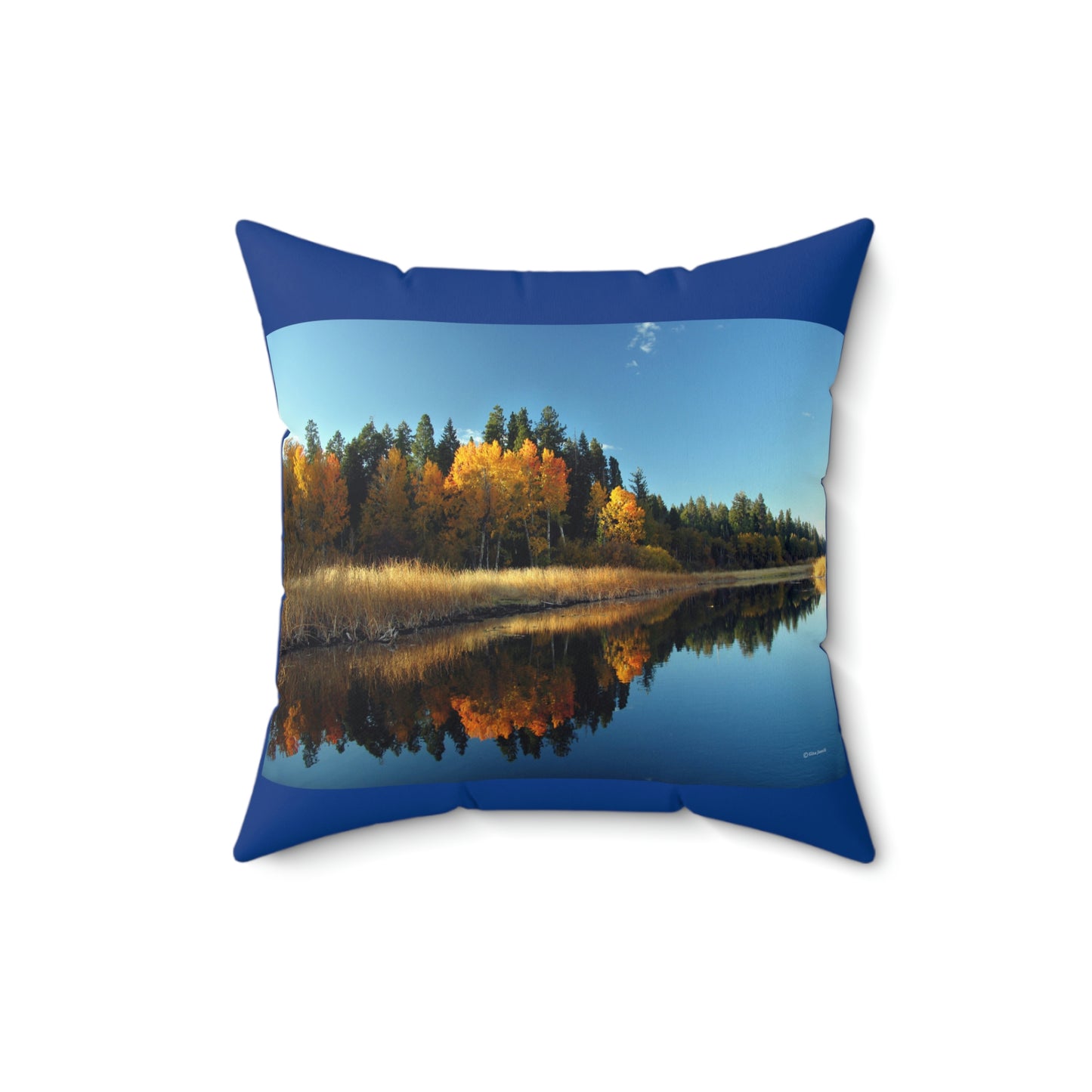 Rocky Point, Klamath Lake, Klamath Falls, Or.      Spun Polyester Square Pillow