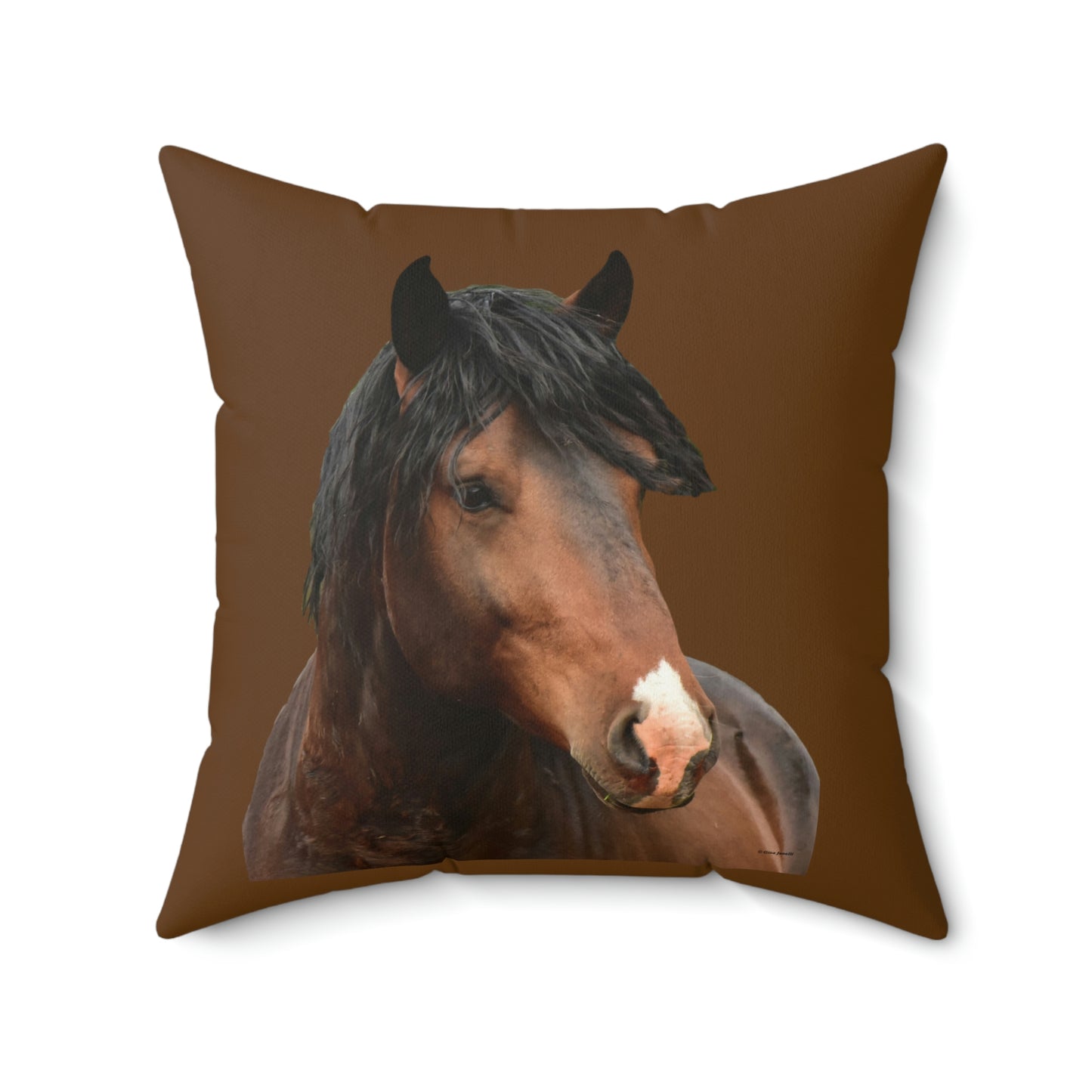 The Challenger, Wild Stallion   Spun Polyester Square Pillow