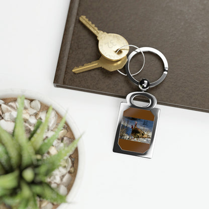 Wild Tom Turkeys Rectangle Photo Keyring